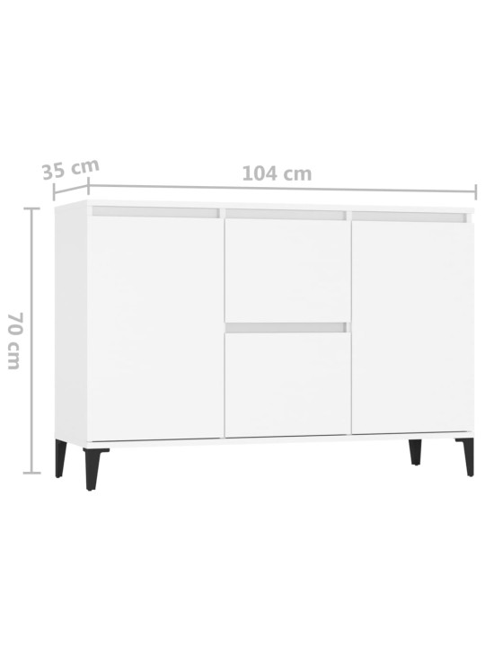 Kumode, balta, 104x35x70 cm, inženierijas koks