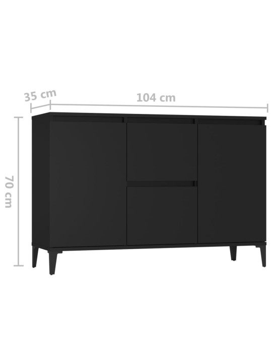 Kumode, melna, 104x35x70 cm, inženierijas koks
