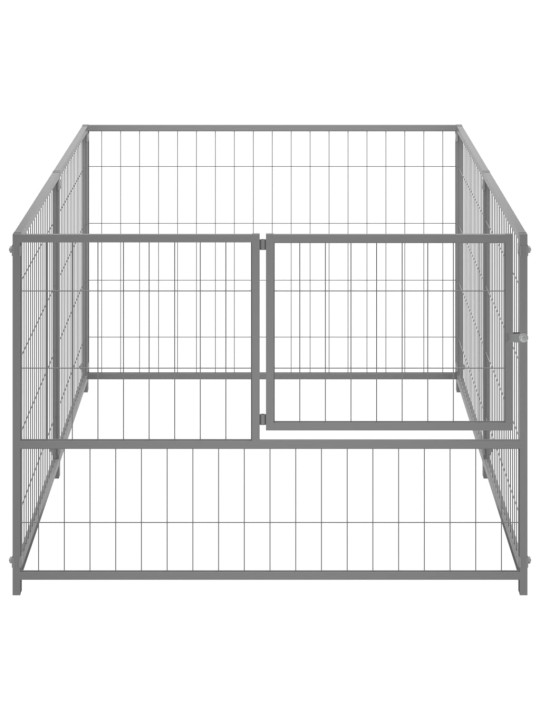 Suņu voljērs, sudraba krāsā, 200x100x70 cm, tērauds
