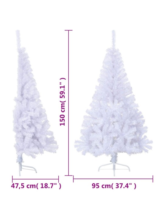 Mākslīgā ziemassvētku egle ar statīvu, pusapaļa, 150 cm, pvc