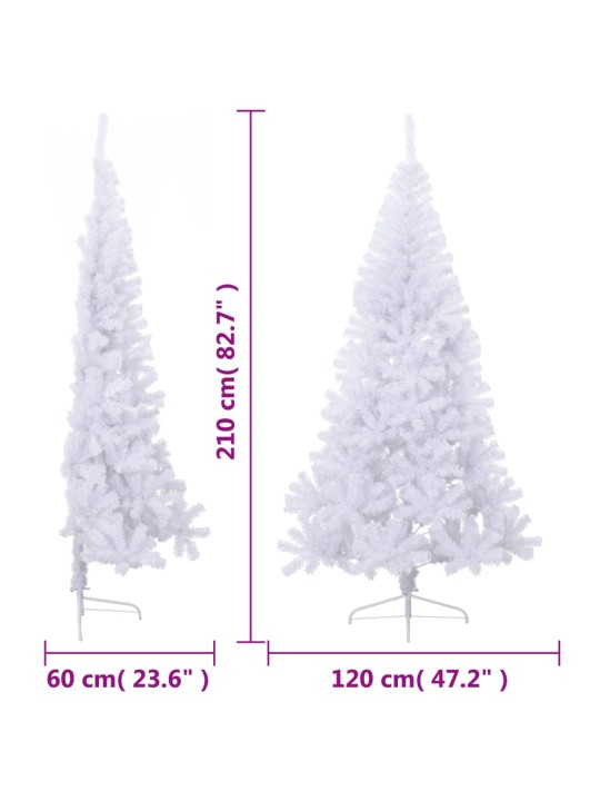 Mākslīgā ziemassvētku egle ar statīvu, pusapaļa, 210 cm, pvc