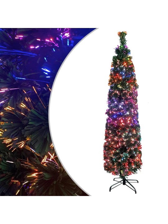 Ziemassvētku egle ar statīvu, šaura, 240 cm, optiskā šķiedra