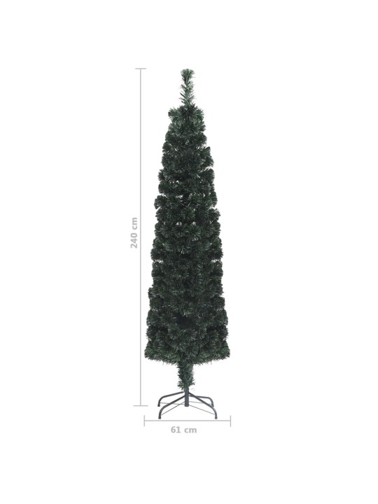 Ziemassvētku egle ar statīvu, šaura, 240 cm, optiskā šķiedra