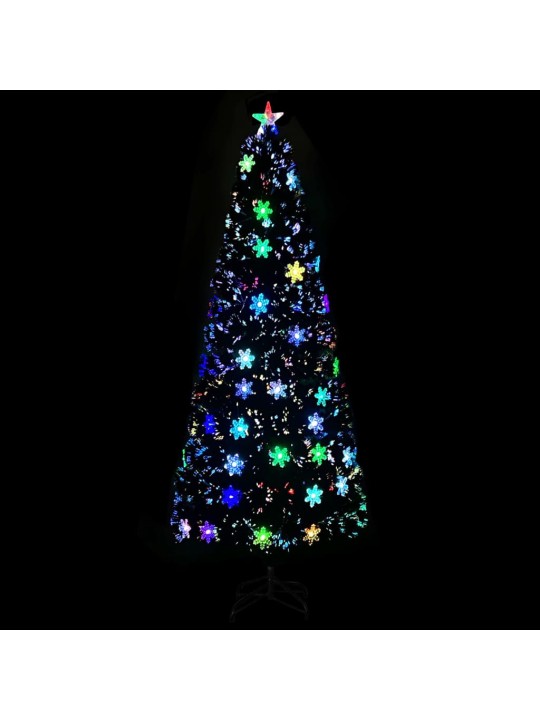 Mākslīgā ziemassvētku egle, led, melna, 240 cm, optiskā šķiedra