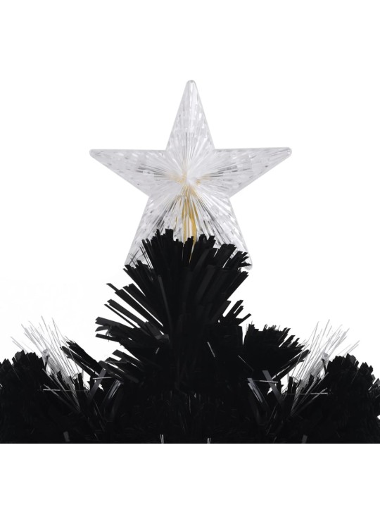 Mākslīgā ziemassvētku egle, led, melna, 240 cm, optiskā šķiedra