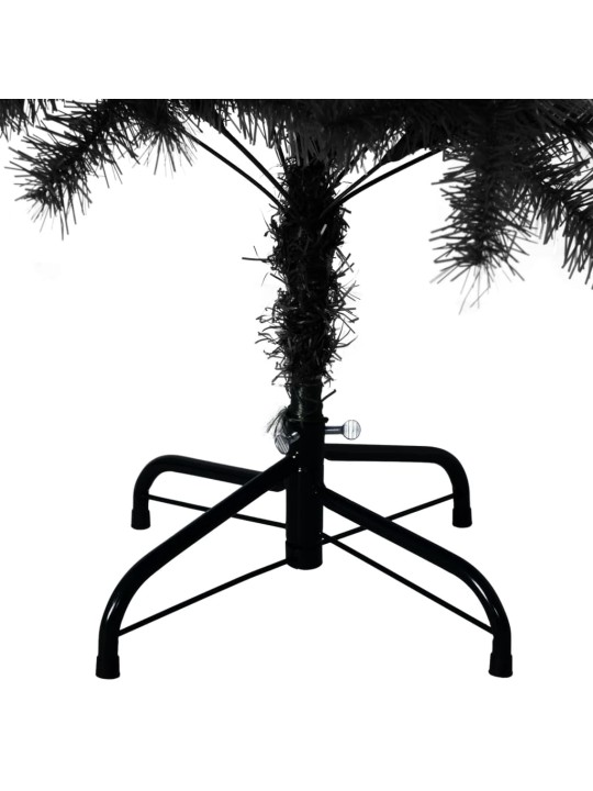 Mākslīgā Ziemassvētku egle ar statīvu, melna, 120 cm, PVC