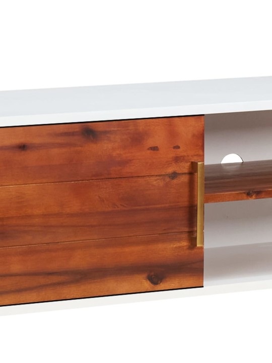 Tv skapītis, 110x35x50 cm, akācijas masīvkoks un mdf
