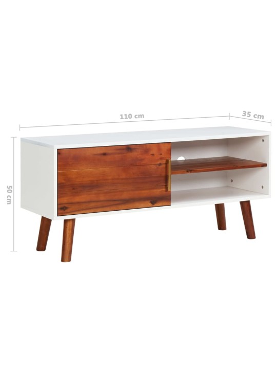 Tv skapītis, 110x35x50 cm, akācijas masīvkoks un mdf