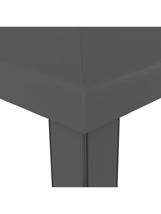 Dārza nojume ar dubulto jumtu un led lampiņām, 3x3 m, pelēka