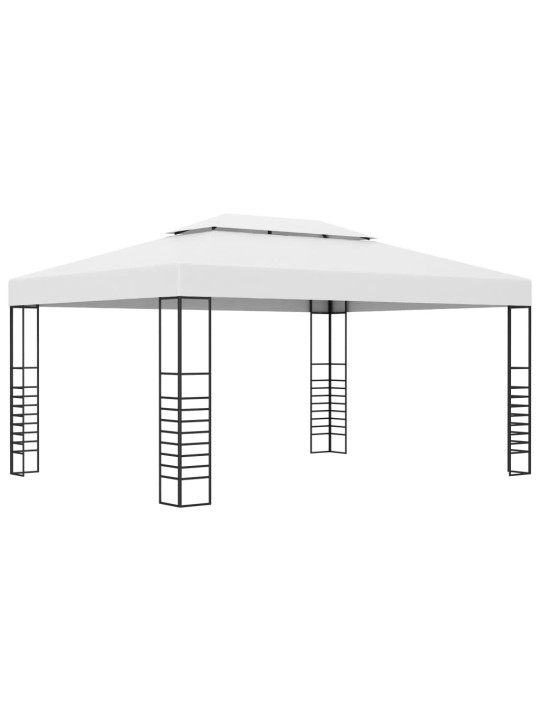 Dārza nojume ar led lampiņu virtenēm, 4x3x2,7 m, balta