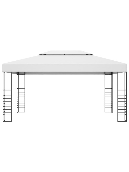 Dārza nojume ar led lampiņu virtenēm, 4x3x2,7 m, balta
