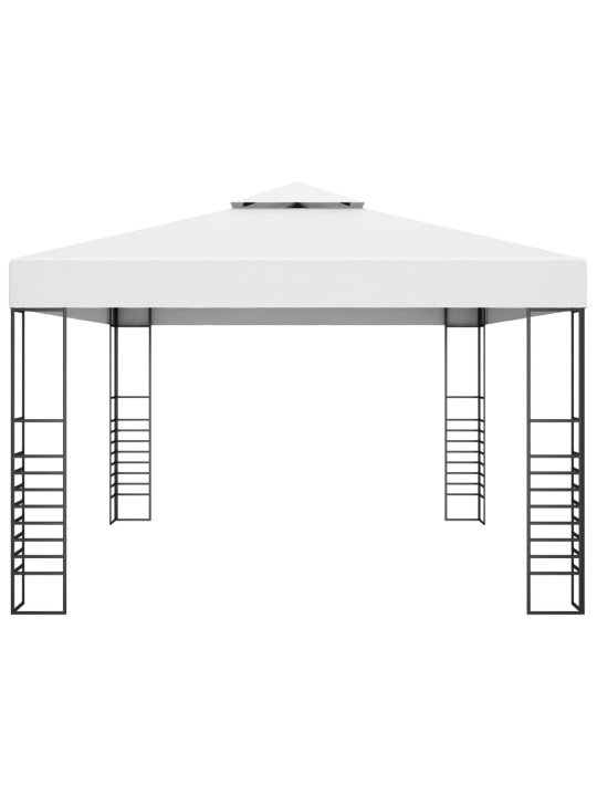 Dārza nojume ar led lampiņu virtenēm, 4x3x2,7 m, balta