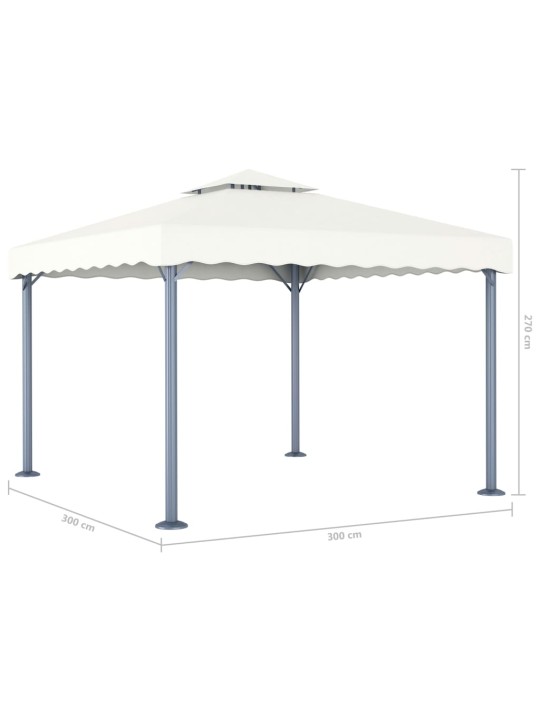 Dārza nojume ar led lampiņu virtenēm, 300x300 cm, krēmkrāsas