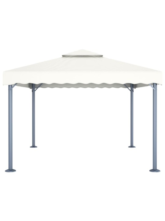 Dārza nojume ar led lampiņām, 400x300 cm, krēmkrāsas, alumīnijs