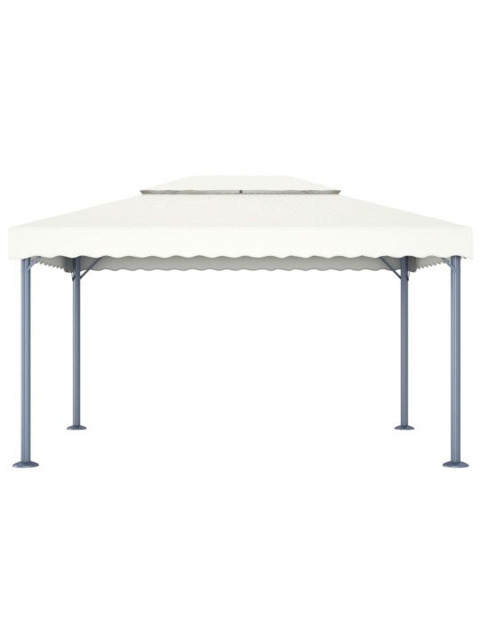 Dārza nojume ar led lampiņām, 400x300 cm, krēmkrāsas, alumīnijs