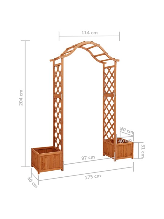 Dārza pergola ar puķu kasti, egles masīvkoks