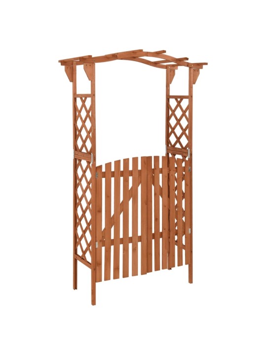 Pergola ar vārtiem, 116x40x204 cm, egles masīvkoks