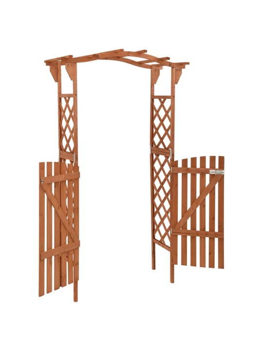 Pergola ar vārtiem, 116x40x204 cm, egles masīvkoks