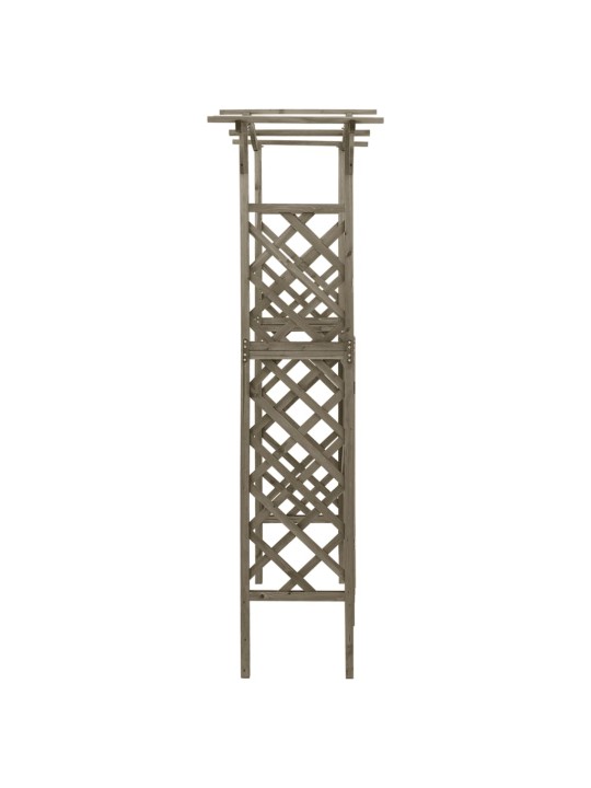 Pergola ar vārtiem, 116x40x204 cm, pelēks egles masīvkoks