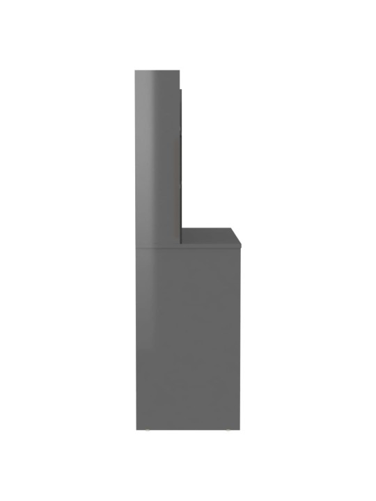 Kosmētikas galds ar led gaismām, 100x40x135 cm, mdf, pelēks