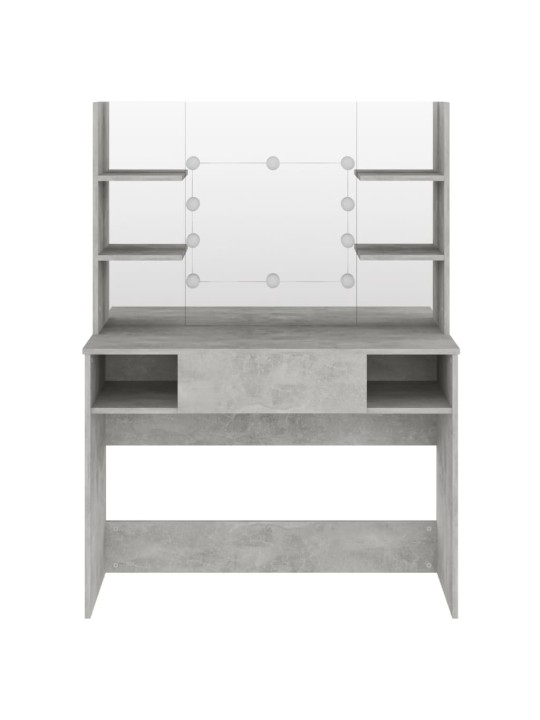 Kosmētikas galds ar led gaismām, 100x40x135 cm, mdf, pelēks