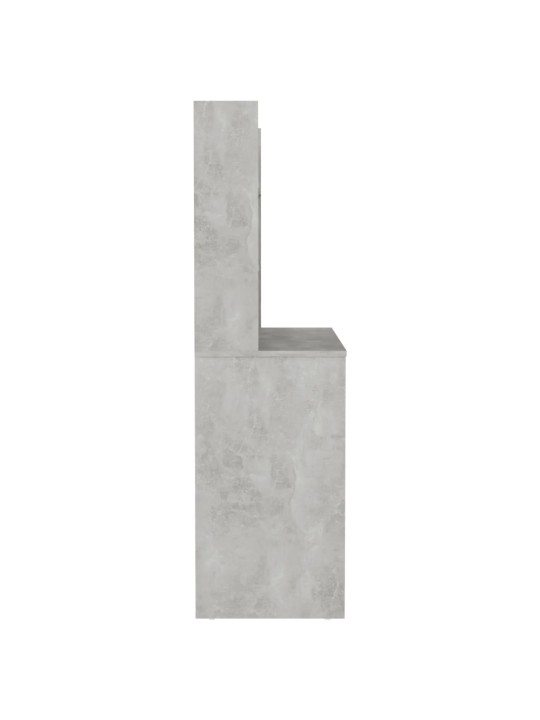Kosmētikas galds ar led gaismām, 100x40x135 cm, mdf, pelēks