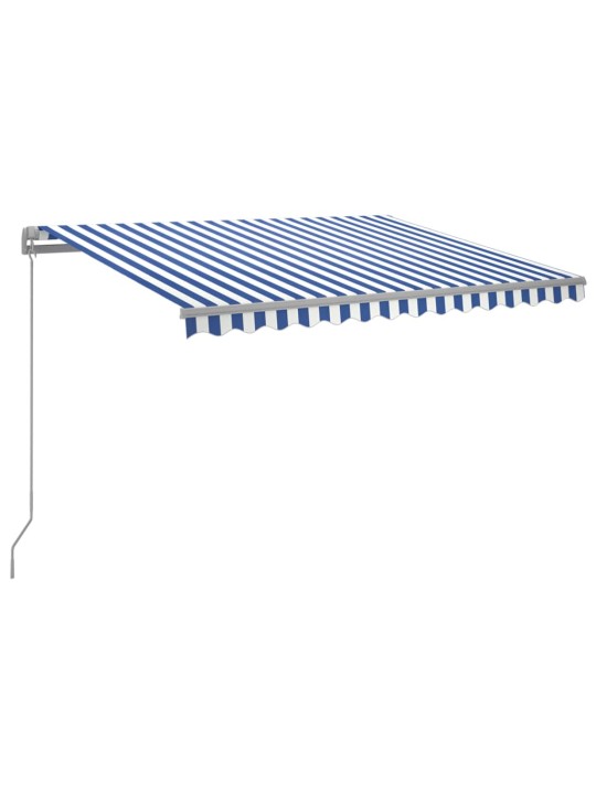 Izvelkama markīze ar led, 300x250 cm, manuāla, zili balta