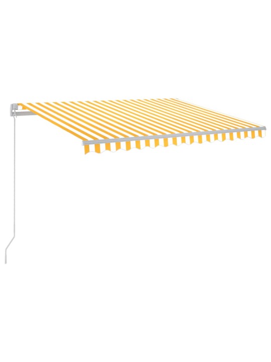 Izvelkama markīze ar led, 300x250cm, manuāla, dzeltena un balta