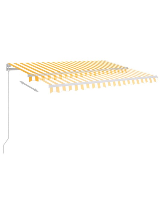 Izvelkama markīze ar led, 300x250cm, manuāla, dzeltena un balta
