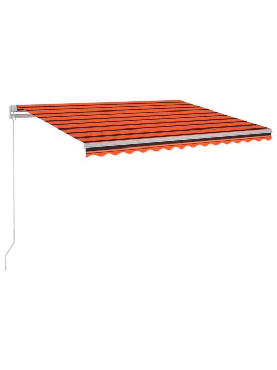 Izvelkama markīze ar led, 300x250 cm, manuāla, oranža un brūna