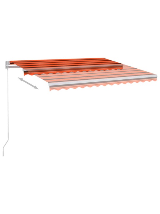 Izvelkama markīze ar led, 300x250 cm, manuāla, oranža un brūna