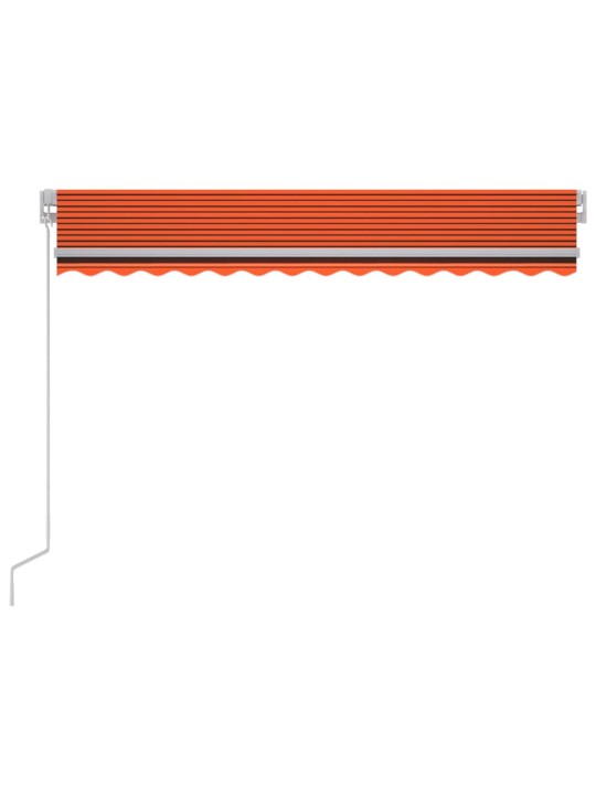 Izvelkama markīze ar led, 300x250 cm, manuāla, oranža un brūna