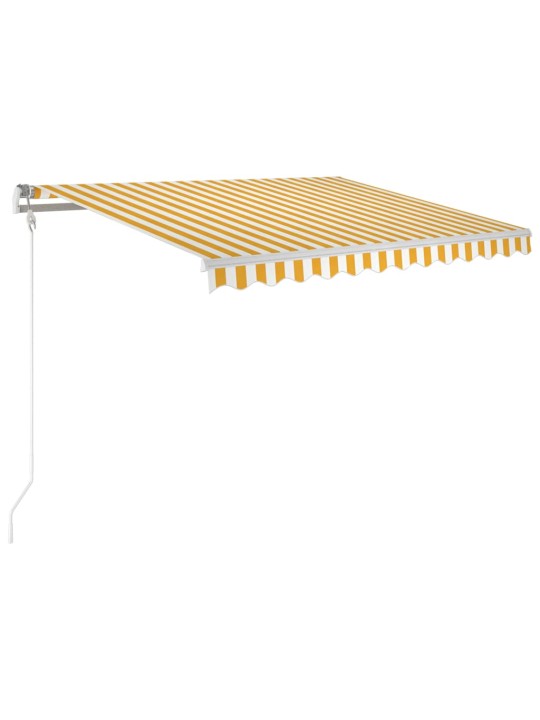 Izvelkama markīze, 300x250 cm, automātiska, dzeltena ar baltu
