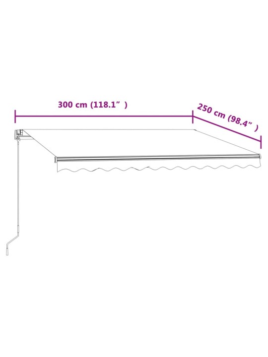 Izvelkama markīze, antracītpelēka, 300x250 cm, automātiska