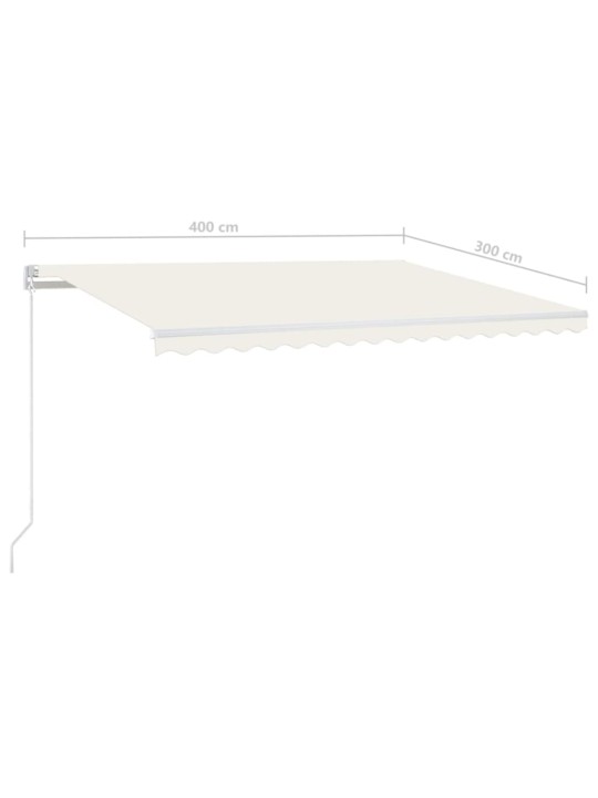Izvelkama markīze ar led, 400x300 cm, manuāla, krēmkrāsas