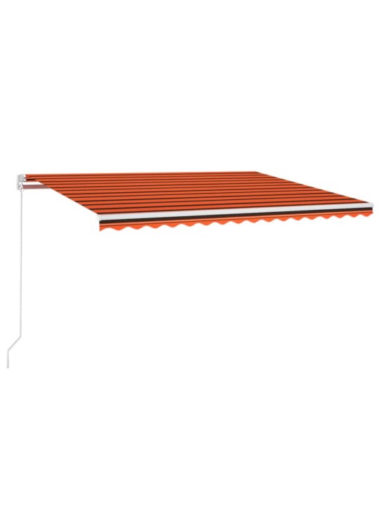 Izvelkama markīze ar led, manuāla, 450x300 cm, oranža un brūna