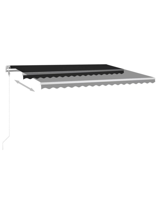 Izvelkama markīze ar led un vēja sensoru, pelēka, 450x300 cm