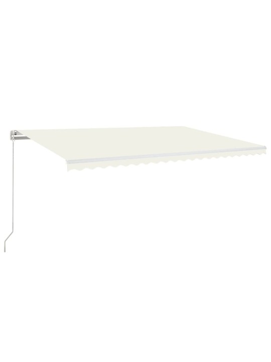 Izvelkama markīze ar LED, 500x300 cm, manuāla, krēmkrāsas