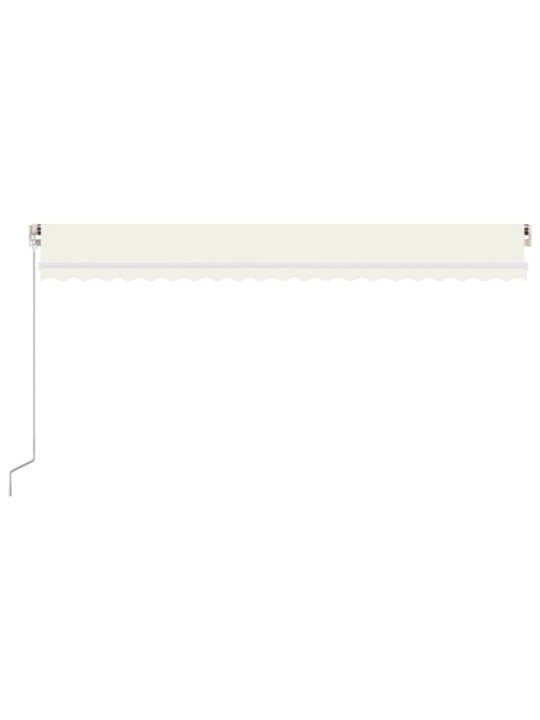 Izvelkama markīze ar LED, 500x300 cm, manuāla, krēmkrāsas