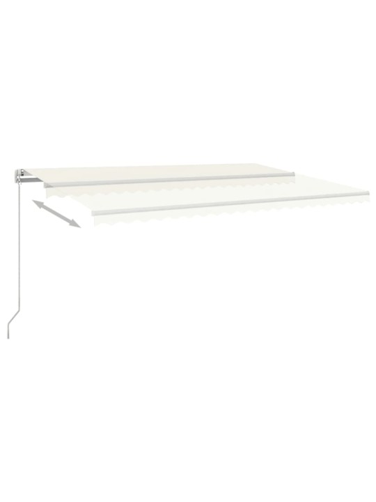 Izvelkama markīze ar LED, 500x300 cm, manuāla, krēmkrāsas