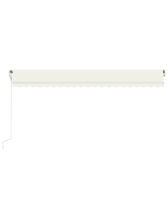 Izvelkama markīze, LED, vēja sensors, krēmkrāsas, 500x300 cm