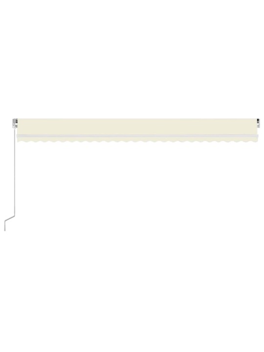 Izvelkama markīze ar led, manuāla, 600x300 cm, krēmkrāsas