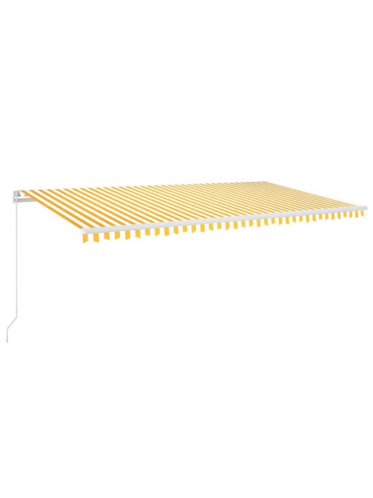 Izvelkama markīze ar led, 600x300 cm, manuāla, dzeltena, balta