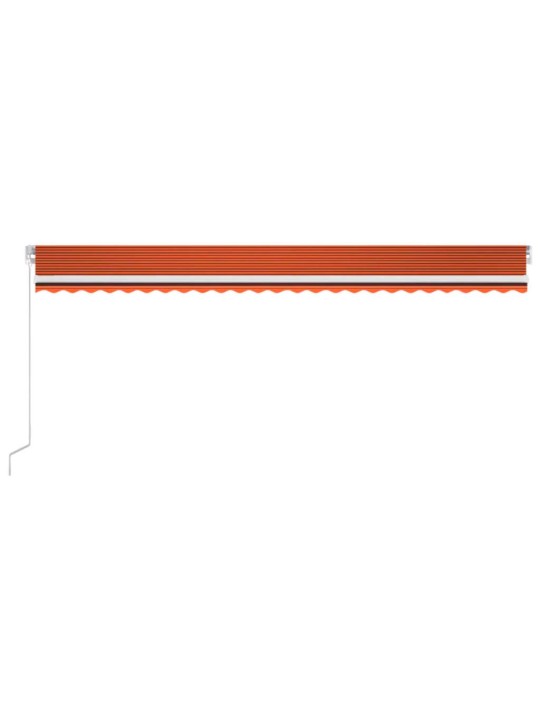 Izvelkama markīze ar led, manuāla, 600x300 cm, oranža un brūna