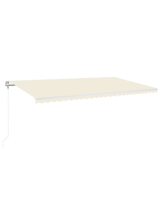 Izvelkama markīze ar led un vēja sensoru, krēmkrāsa, 600x300 cm
