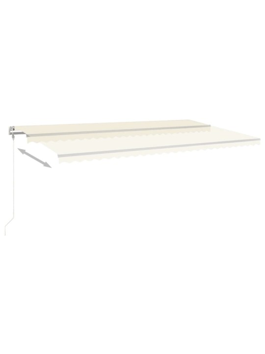 Izvelkama markīze ar led un vēja sensoru, krēmkrāsa, 600x300 cm