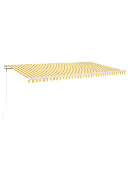 Izvelkama markīze, led, vēja sensors, 600x300cm, dzeltena/balta
