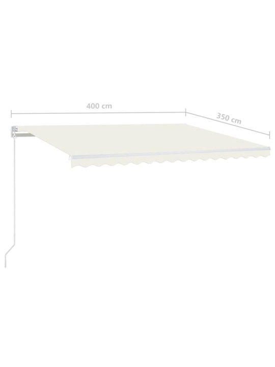 Izvelkama markīze ar LED, 400x350 cm, manuāla, krēmkrāsas