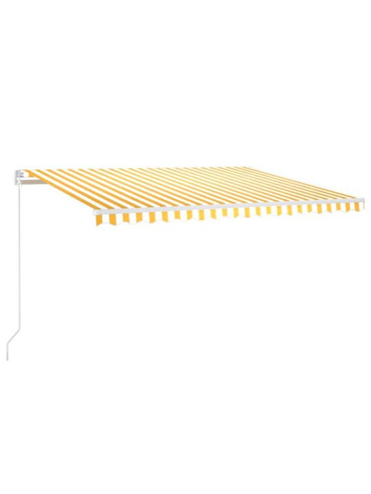 Izvelkama markīze ar led, 400x350 cm, manuāla, dzeltenbalta