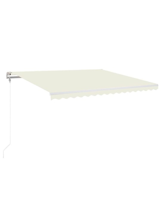 Izvelkama markīze, LED, vēja sensors, krēmkrāsas, 400x350 cm